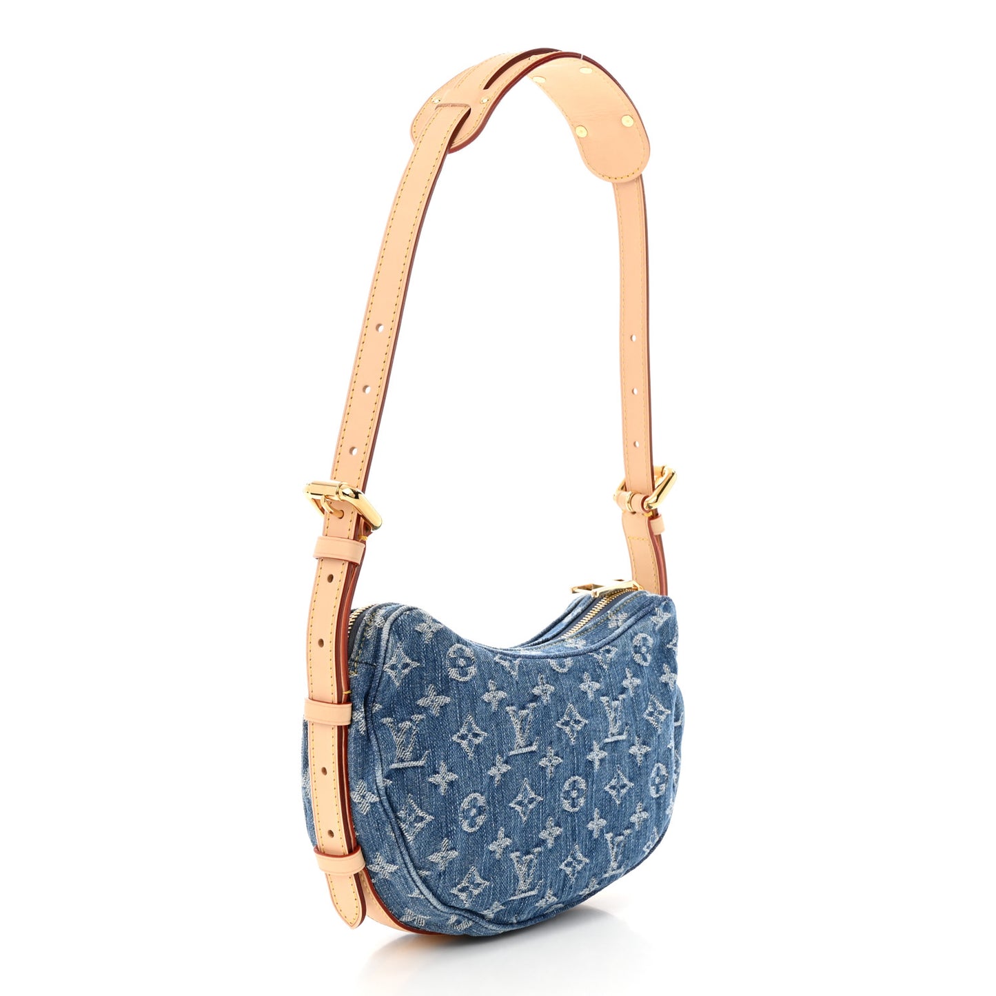 Monogram Denim Croissant MM Blue