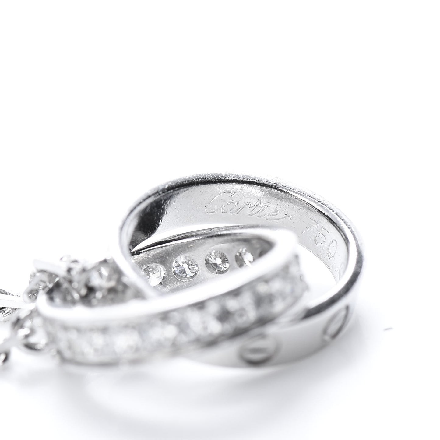 18K White Gold Diamond Interlocking LOVE Necklace