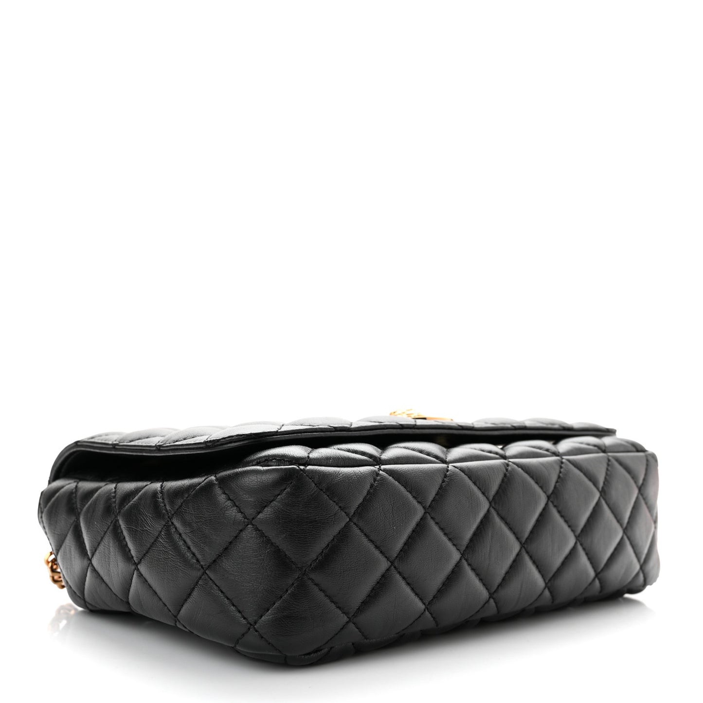 Nappa Quilted La Medusa Chain Crossbody Black
