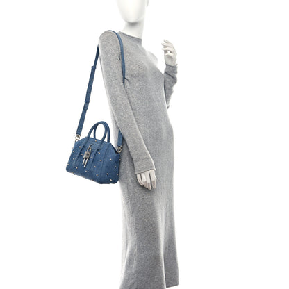 Givenchy Denim Pearl Embellished Mini Lock Antigona Shoulder Bag Blue 2 of 8