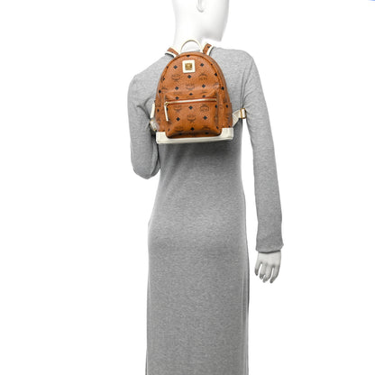 MCM Visetos Mini Stark Backpack Cognac White 2 of 10