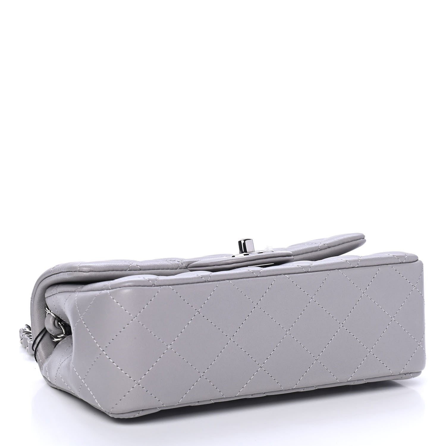Chanel Lambskin Quilted Mini Rectangular Flap Grey 3 of 4