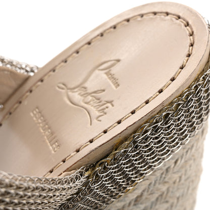 Christian Louboutin Rope Chain Cadena 140 Platform Wedge Sandals 38 Silver Grezzo 9 of 13