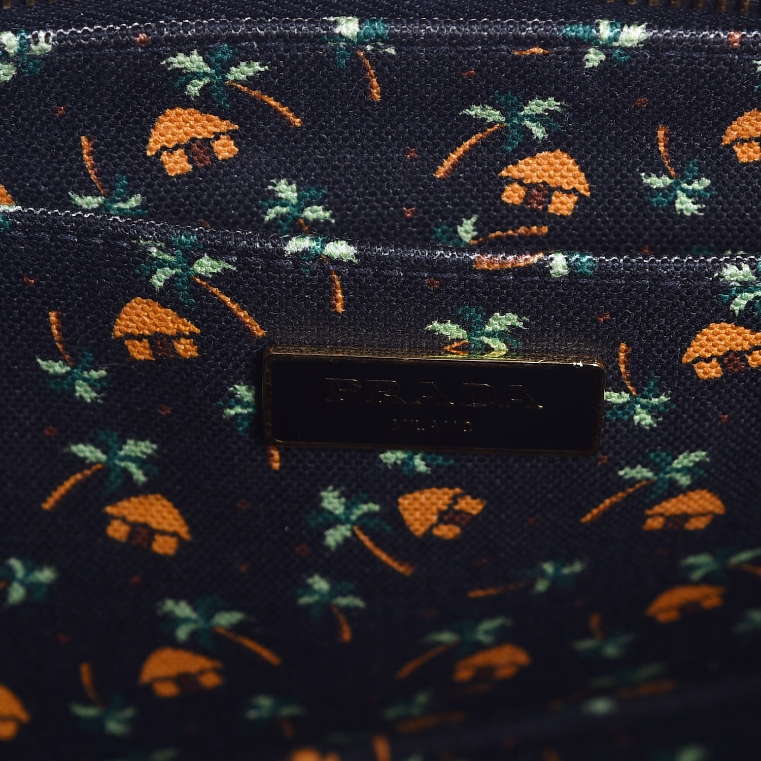 Prada Canapa Small Logo Tote Black Arancio 7 of 8