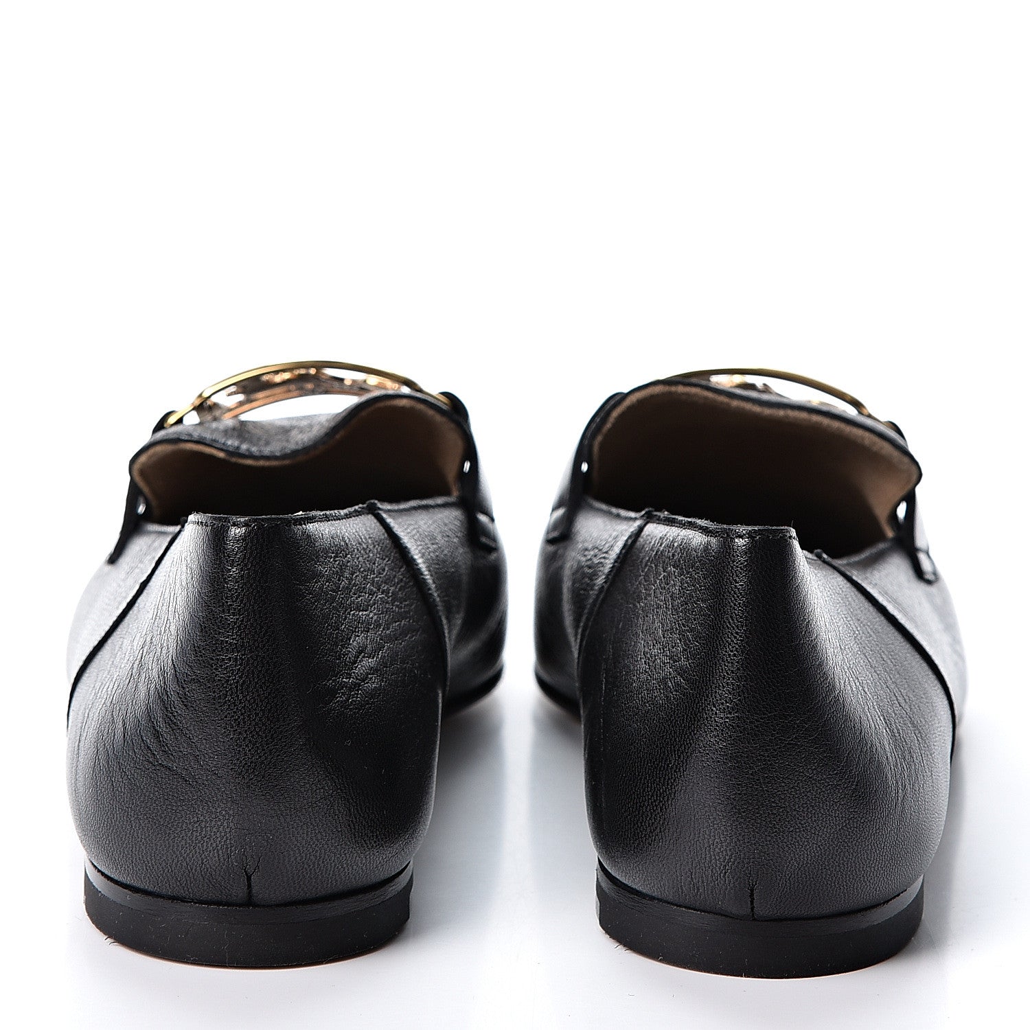 Hermes Goatskin Womens Time Loafers 37 Black 5 of 9