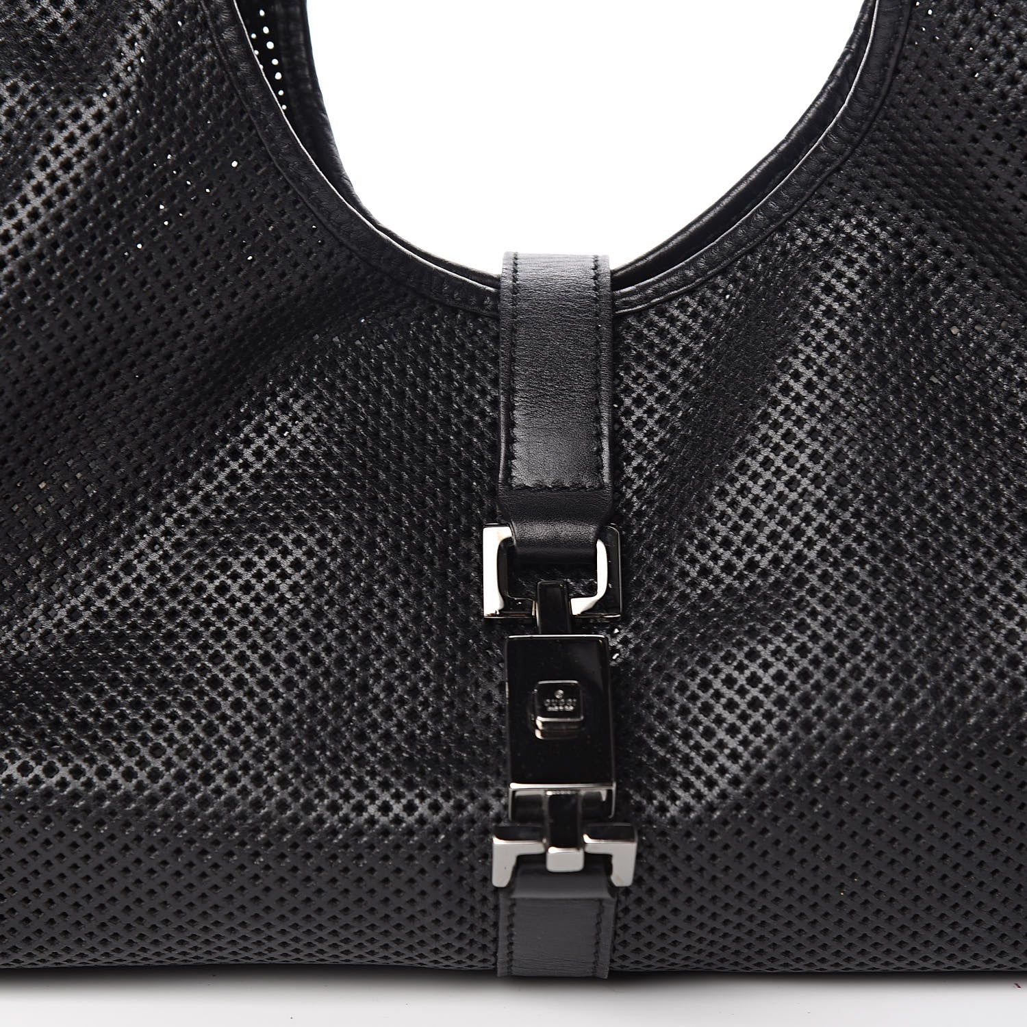 Gucci Perforated Calfskin Jackie O Hobo Black 13 of 13