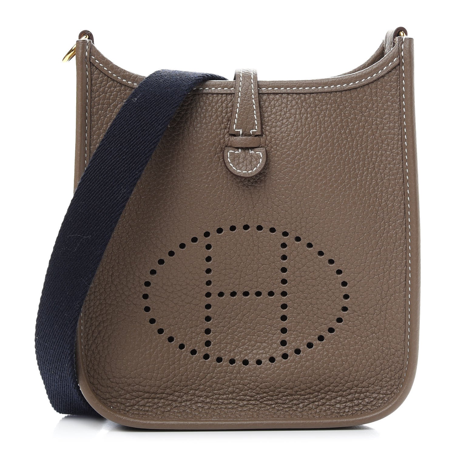 Hermes Taurillon Clemence Amazone Evelyne TPM Etoupe Bleu Indigo 1 of 9