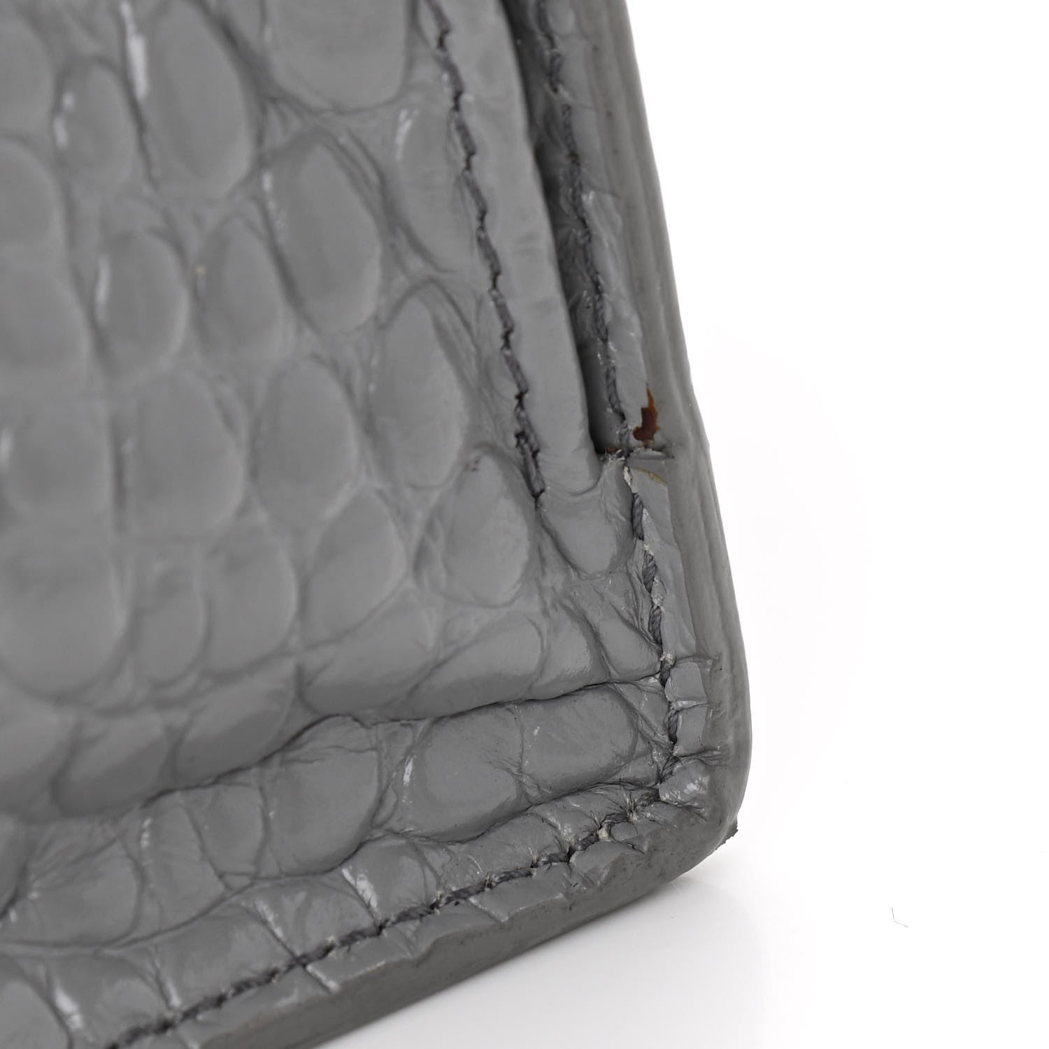 Balenciaga Shiny Calfskin Crocodile Embossed Medium Hourglass Top Handle Bag Balenciaga Grey 14 of 17