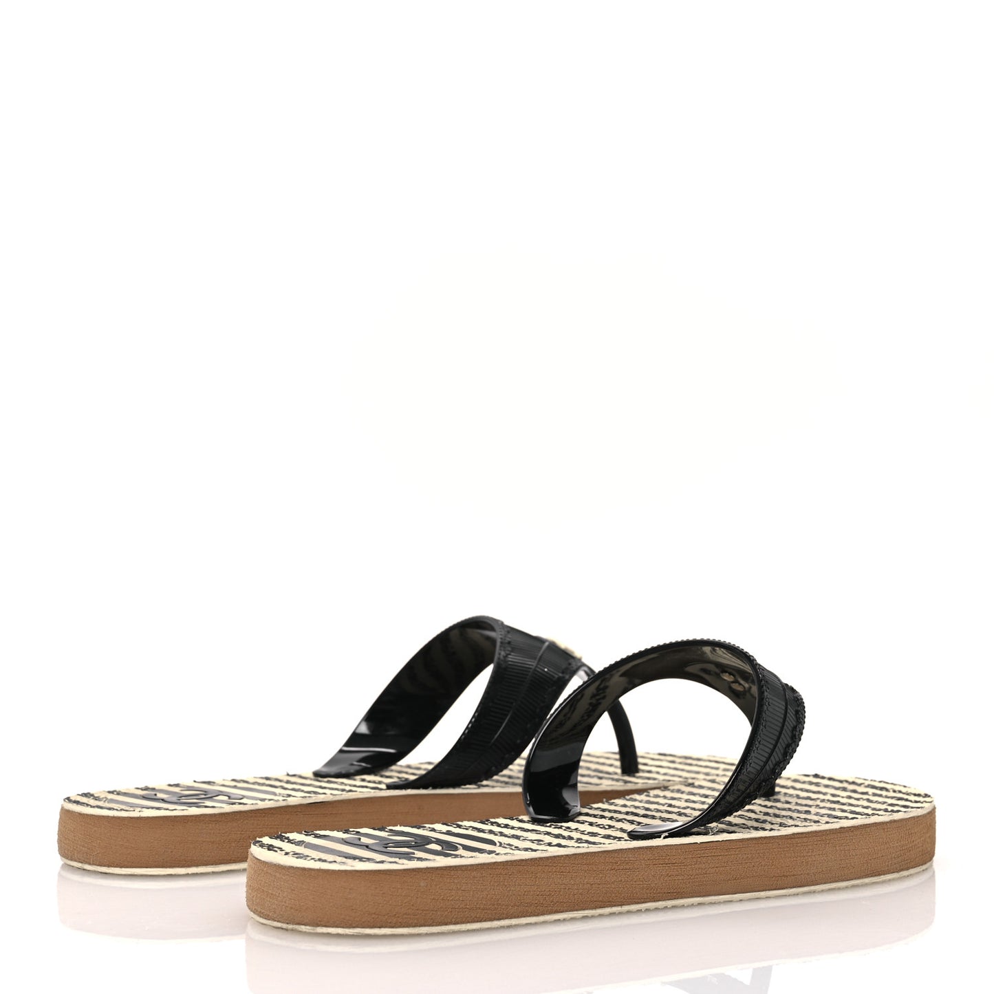 Entre Doigts Thong Sandals 39 Black White