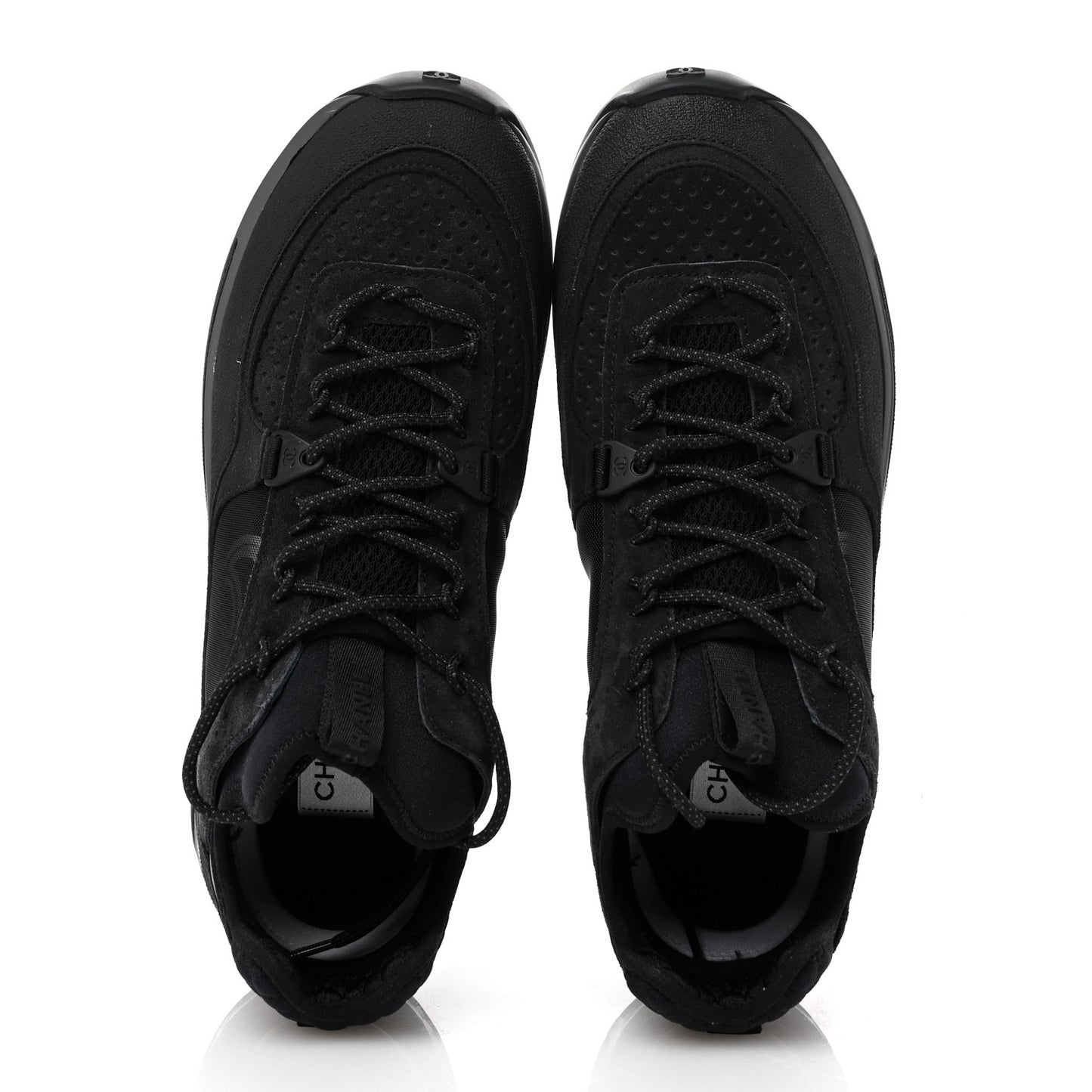 Suede Calfskin Mens CC Sneakers 42 Black