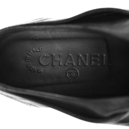 Chanel Lambskin Patent Cap Toe CC Sneakers 38 Black 6 of 13