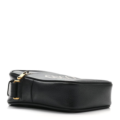 Gucci Grained Calfskin Logo Messenger Bag Black 4 of 9