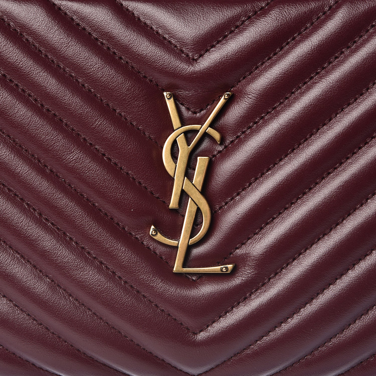Saint Laurent Calfskin Matelasse Monogram Lou Camera Bag Dark Legion Red 10 of 10