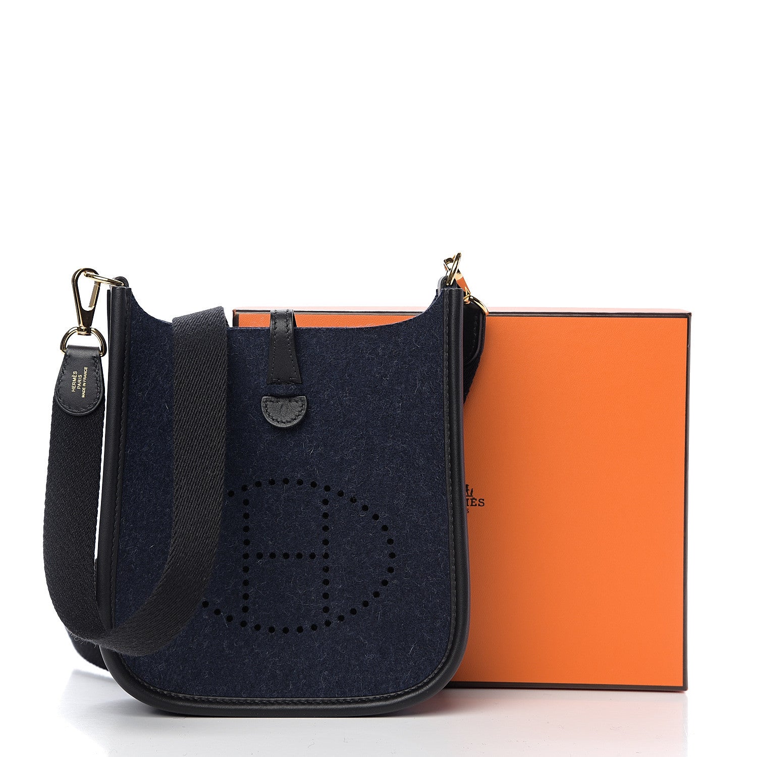 Hermes Swift Sangle Wooly Evelyne TPM Bleu Nuit Black 10 of 10