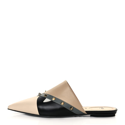 Fendi Vitello Sabot Monster Face Mules 37 Camelia 1 of 9