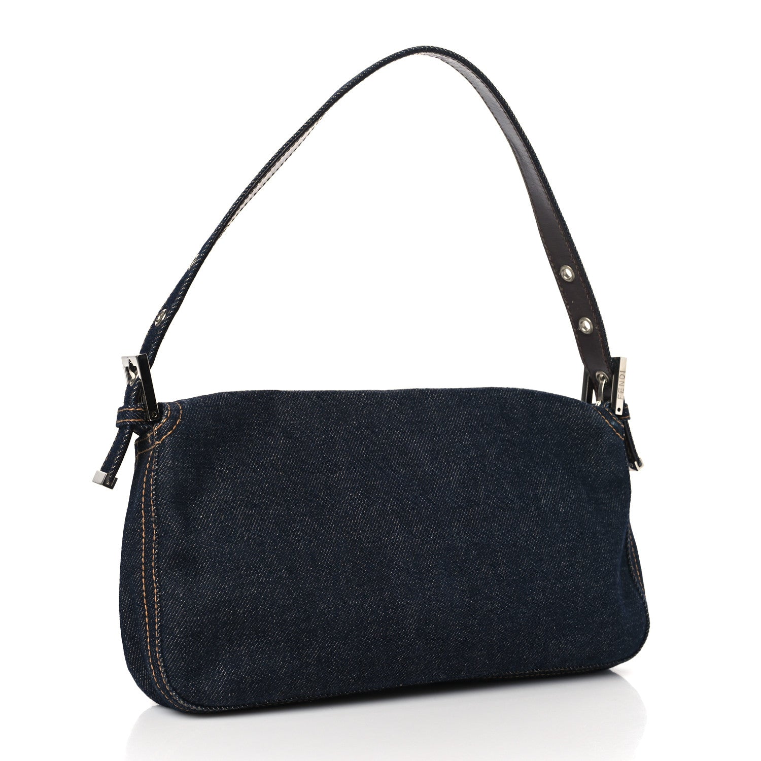Fendi Denim Baguette Blue 3 of 9
