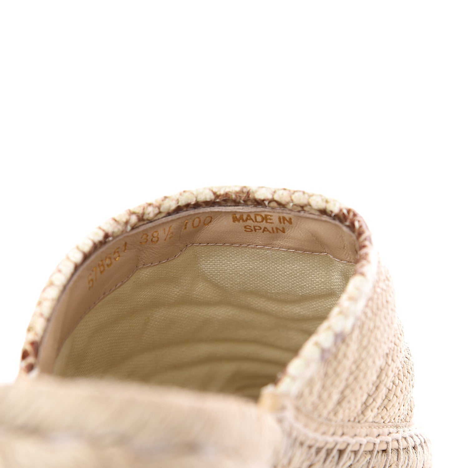 Gucci Straw Elaphe Matelasse GG Marmont Espadrille Slippers 38.5 Natural Cream Brown 7 of 9