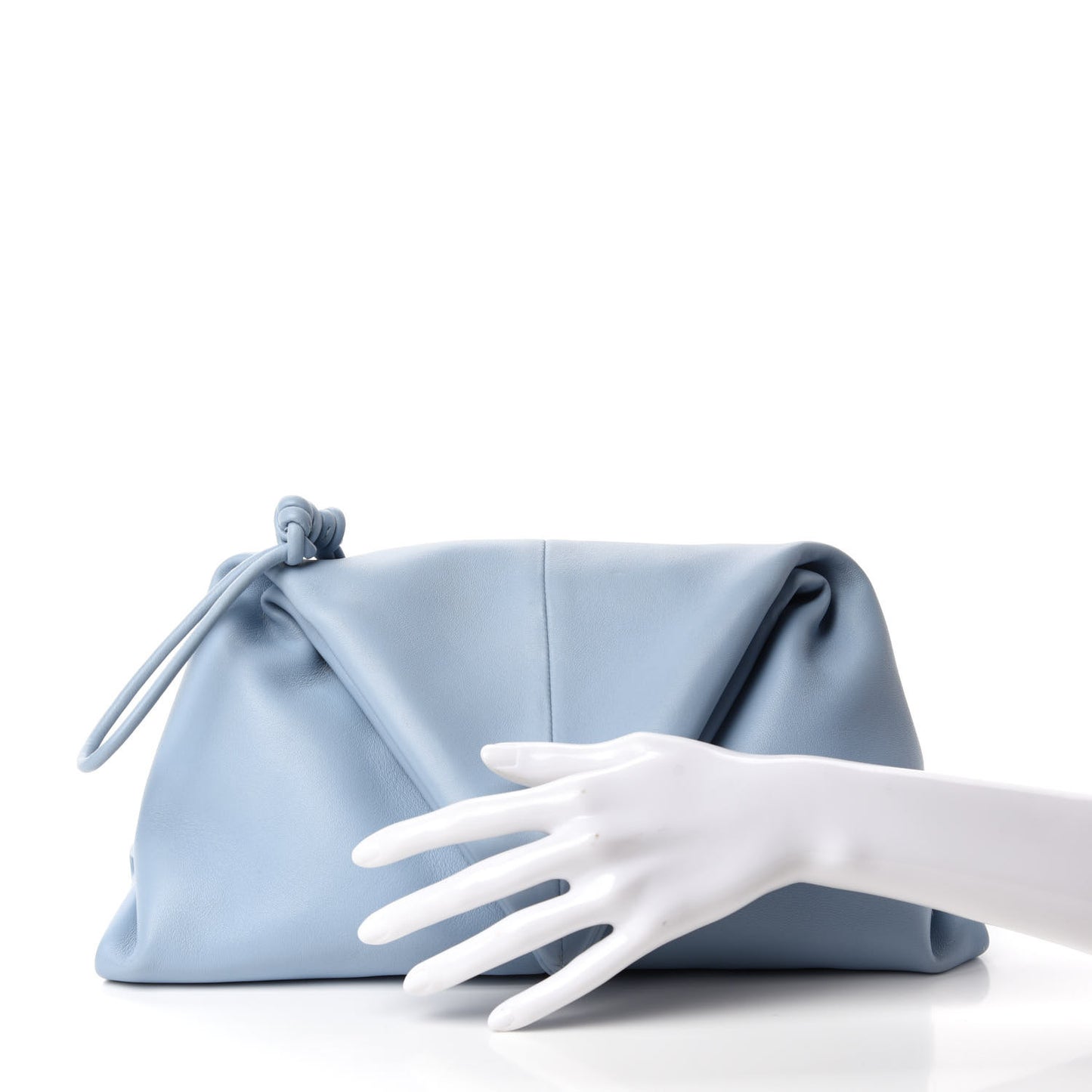 Lambskin BV Trine Clutch Ice