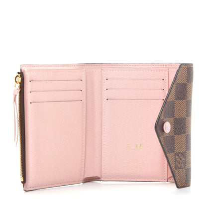 Louis Vuitton Damier Ebene Victorine Wallet Rose Ballerine 5 of 7