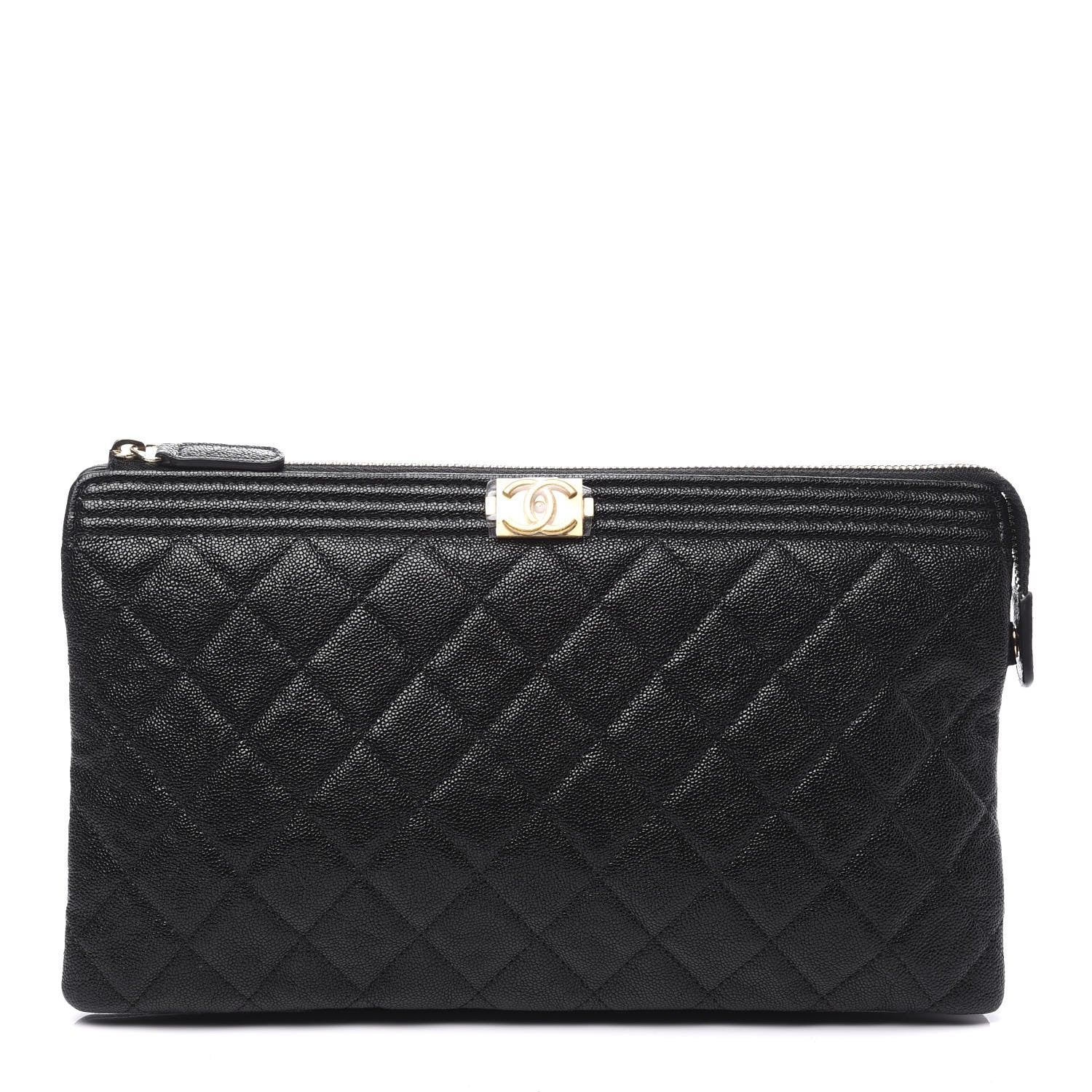 Chanel Caviar Quilted Small Zipped Boy Pouch Black 1 of 10