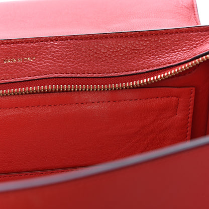Celine Drummed Calfskin Suede Medium Trapeze Coquelicot 7 of 16