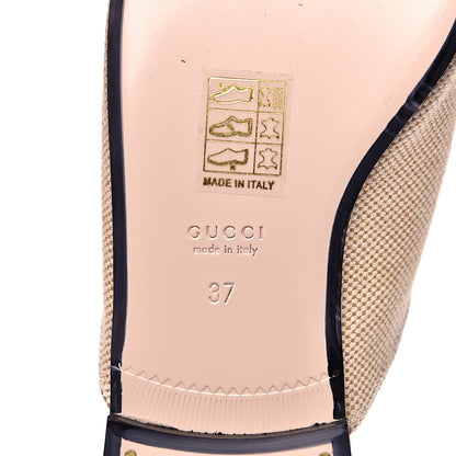 Gucci Canvas Vintage Charlotte Web Princetown Slippers 37 Sand Cuir 7 of 9