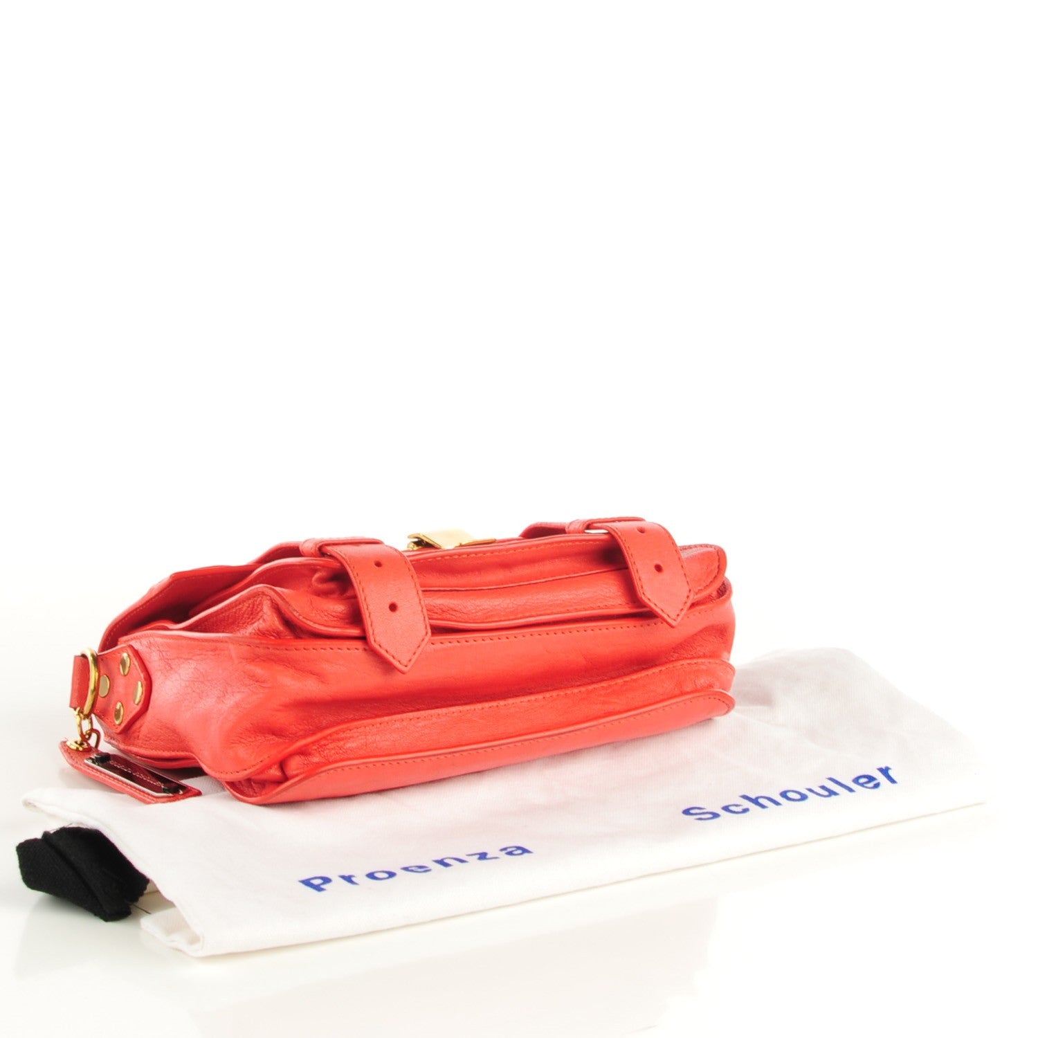 Proenza Schouler Lambskin PS1 Mini Pouch Messenger Bag Deep Coral 4 of 12