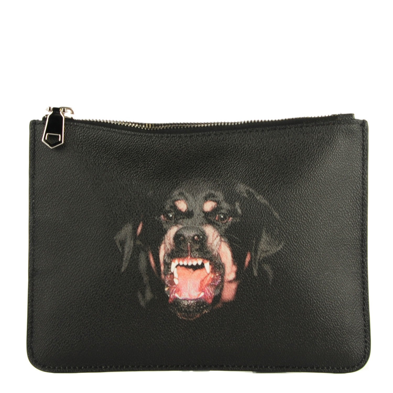Givenchy Textured Coated Canvas Rottweiler Print Small Cosmetic Pouch Black 1 of 8