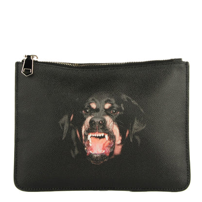 Givenchy Textured Coated Canvas Rottweiler Print Small Cosmetic Pouch Black 1 of 8