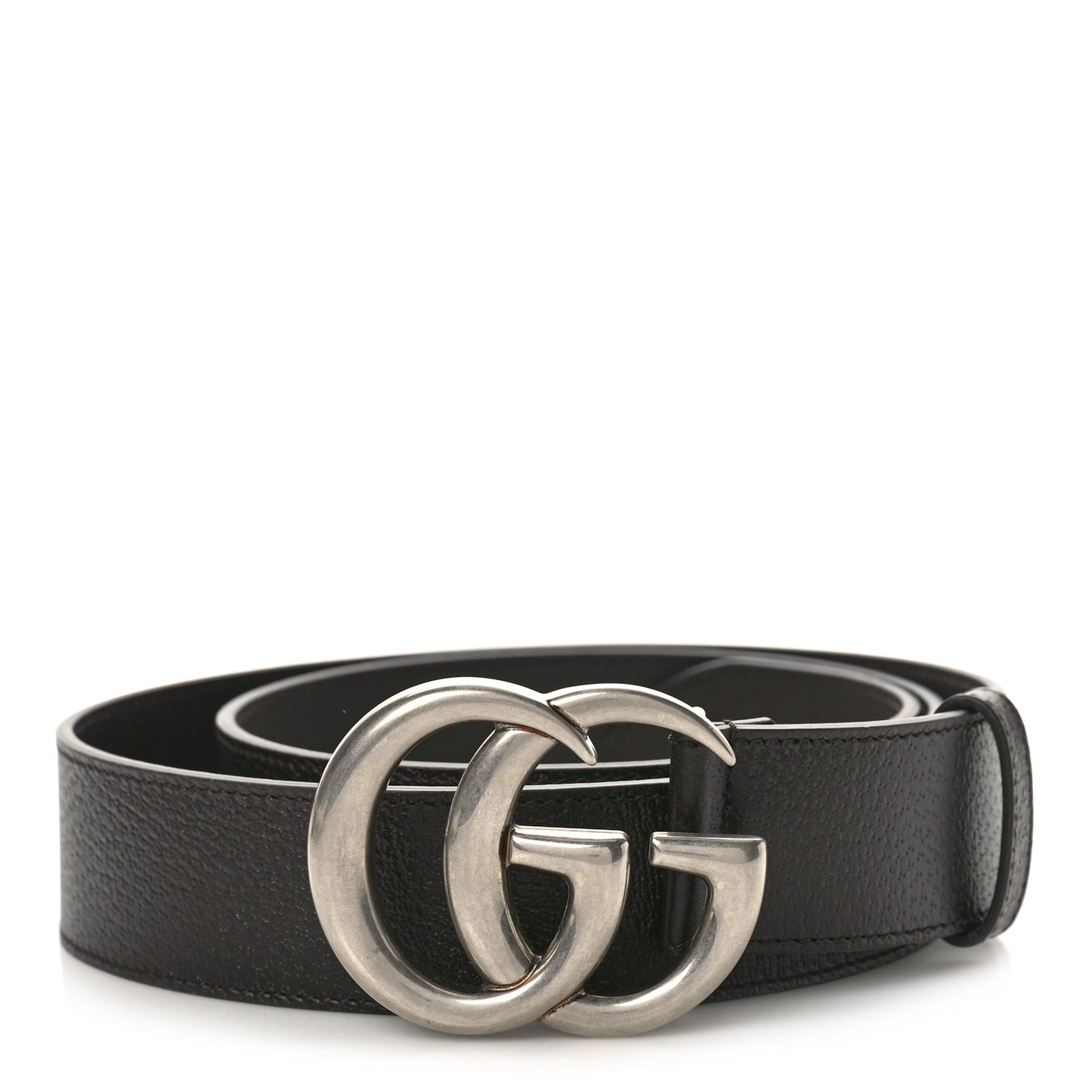 Textured Dollar Calfskin Nickel Double G 40mm Belt 100 40 Dark Cocoa