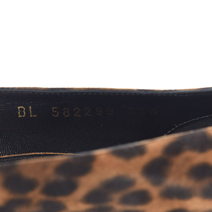 Saint Laurent Suede Leopard Printed Anja Pumps 38.5 Natural Coffee 9 of 9