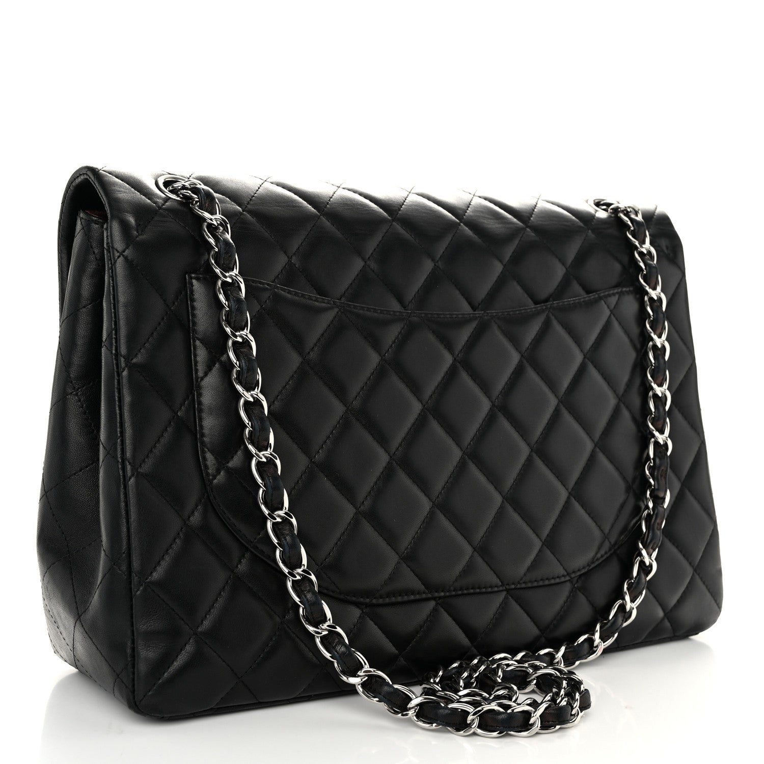 Chanel Lambskin Quilted Maxi Single Flap Black 3 of 14