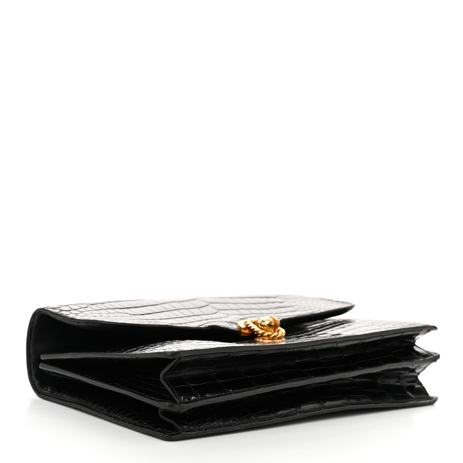 Hermes Shiny Crocodile Sac Cordeliere Black 4 of 10