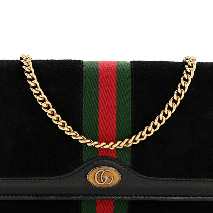 Gucci Suede Patent Web Ophidia Wallet On Chain Black 8 of 13