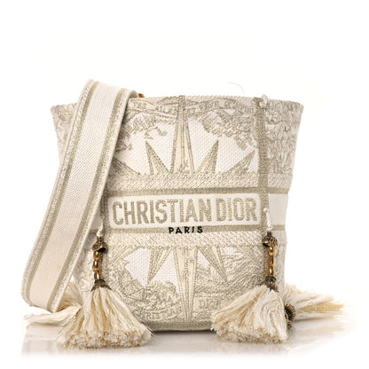 Christian Dior Canvas Embroidered Reve d'Infini Small D-Bubble Bucket Bag Gold 1 of 14