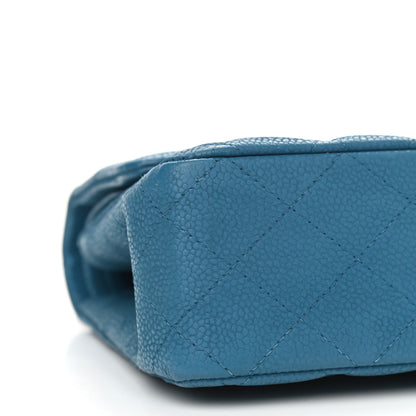 Chanel Iridescent Caviar Quilted Medium Double Flap Blue 8 of 10