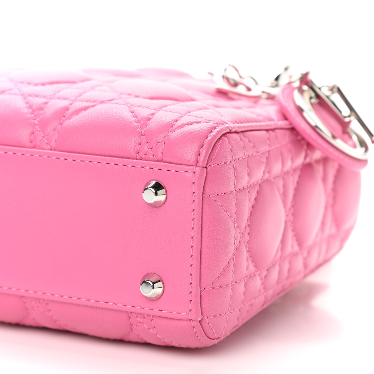 Christian Dior Lambskin Cannage Mini Lady Dior Sorbet 8 of 8