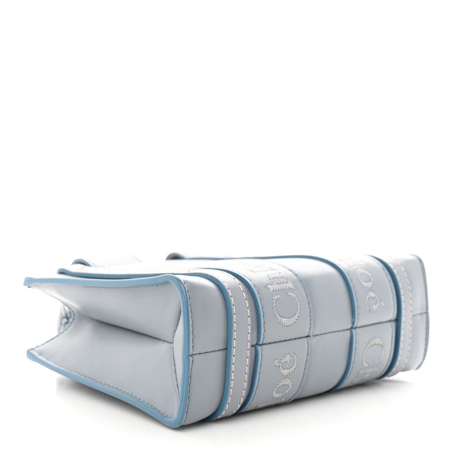 Chloe Calfskin Mini Woody Ribbon Tote Storm Blue 4 of 10