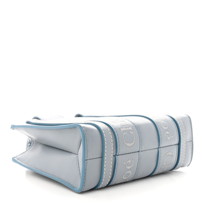 Chloe Calfskin Mini Woody Ribbon Tote Storm Blue 4 of 10