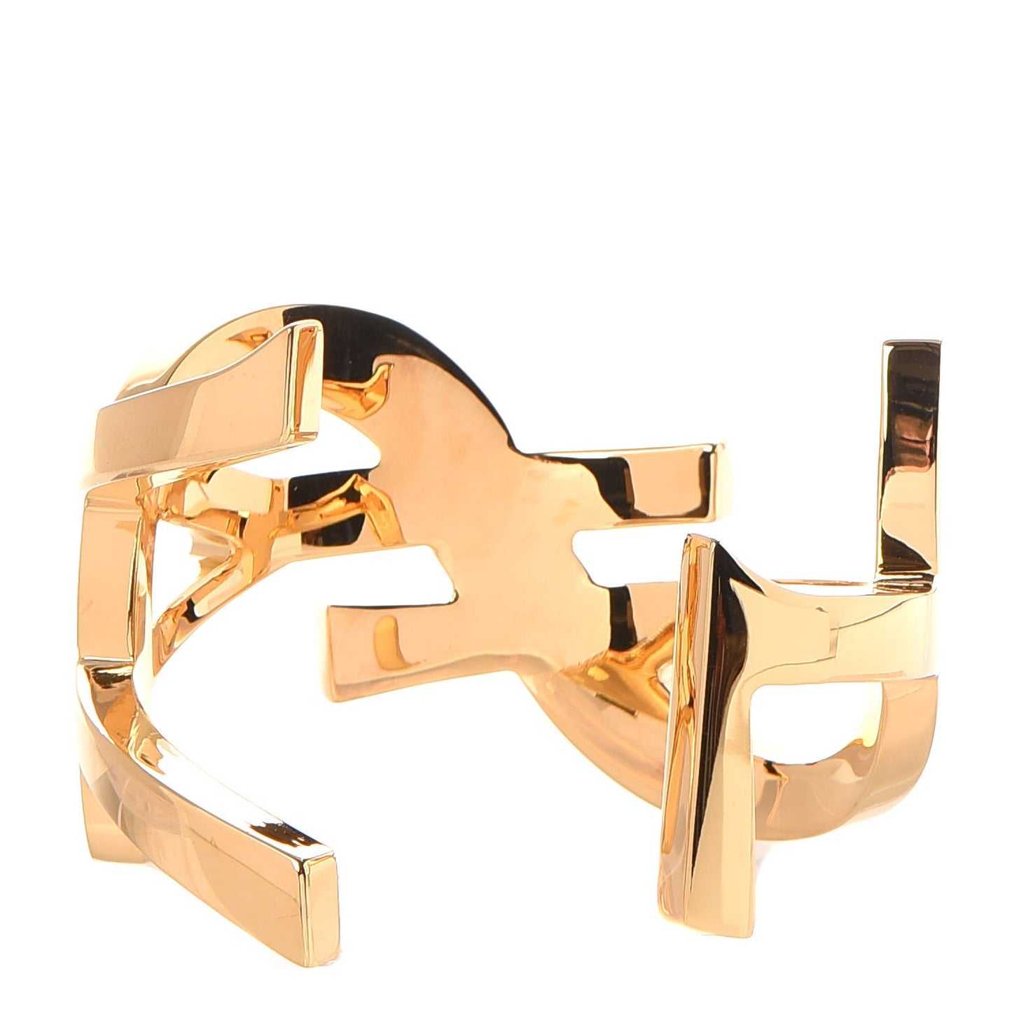 Brass Monogram Medium Cuff Bracelet Gold