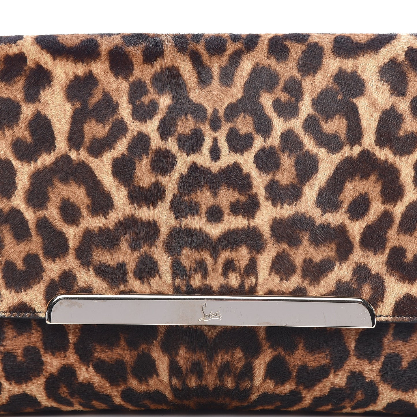 Pony Hair Leopard Print Rougissime Clutch