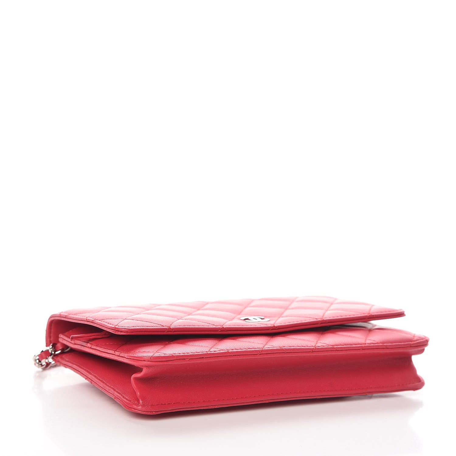 Chanel Lambskin Quilted Wallet On Chain WOC Fuchsia 4 of 9