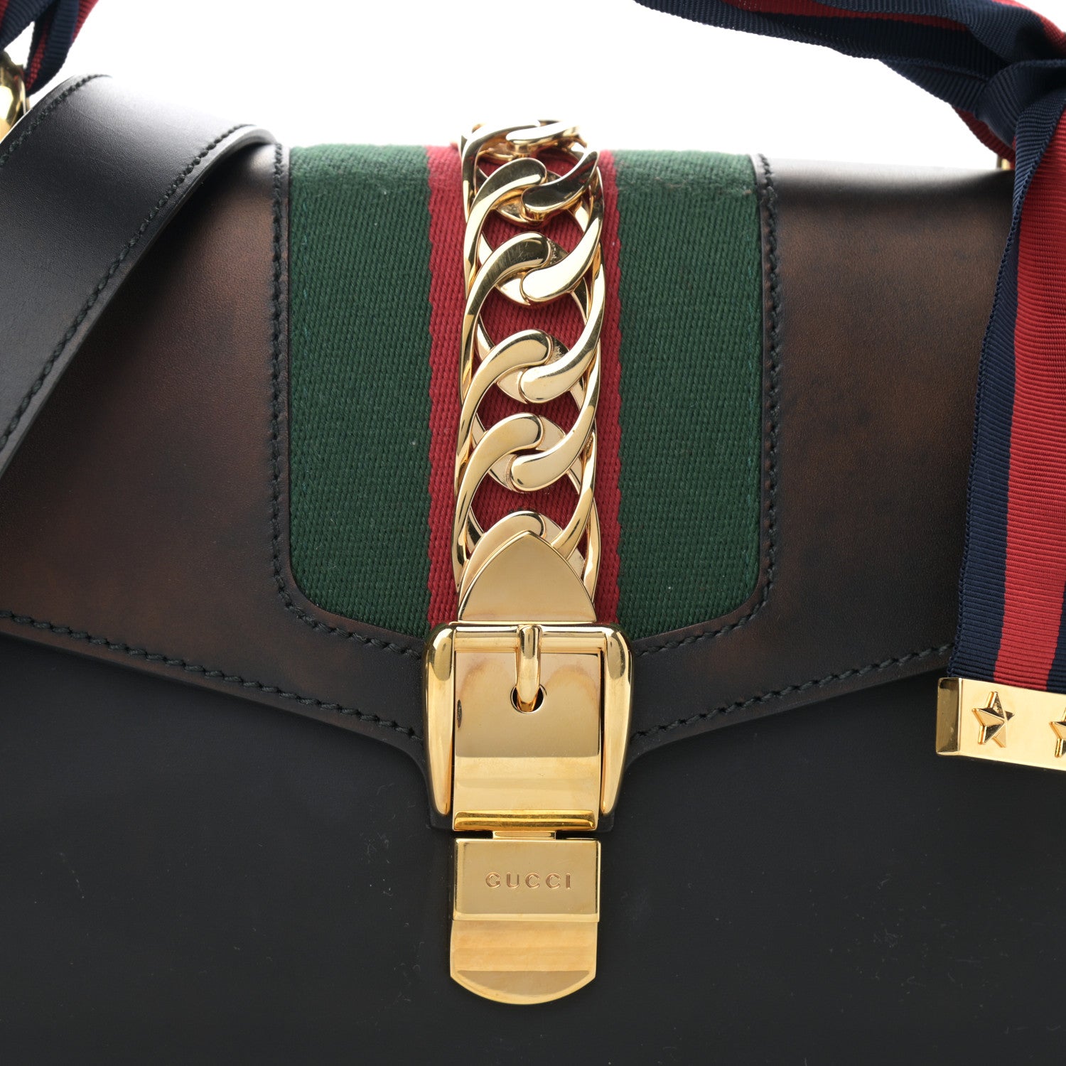 Gucci Calfskin Small Sylvie Shoulder Bag Black 9 of 17