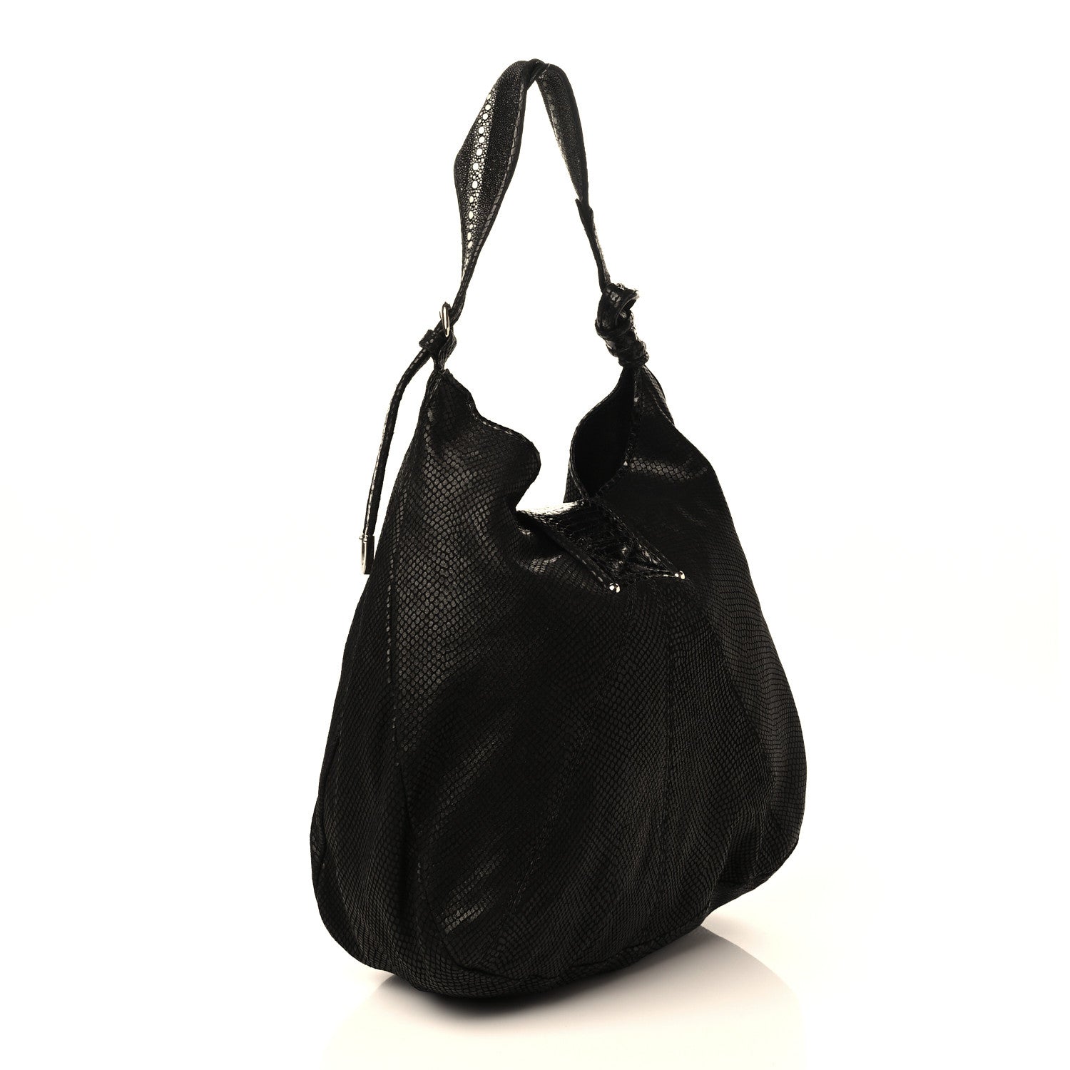 Jimmy Choo Snakeskin Embossed Calfskin Rahmyn Black 2 of 6