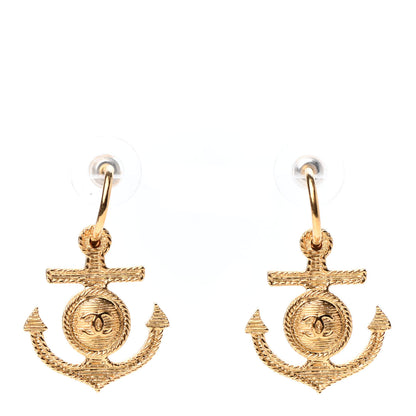 Chanel Metal Anchor CC Earrings Gold 1 of 4