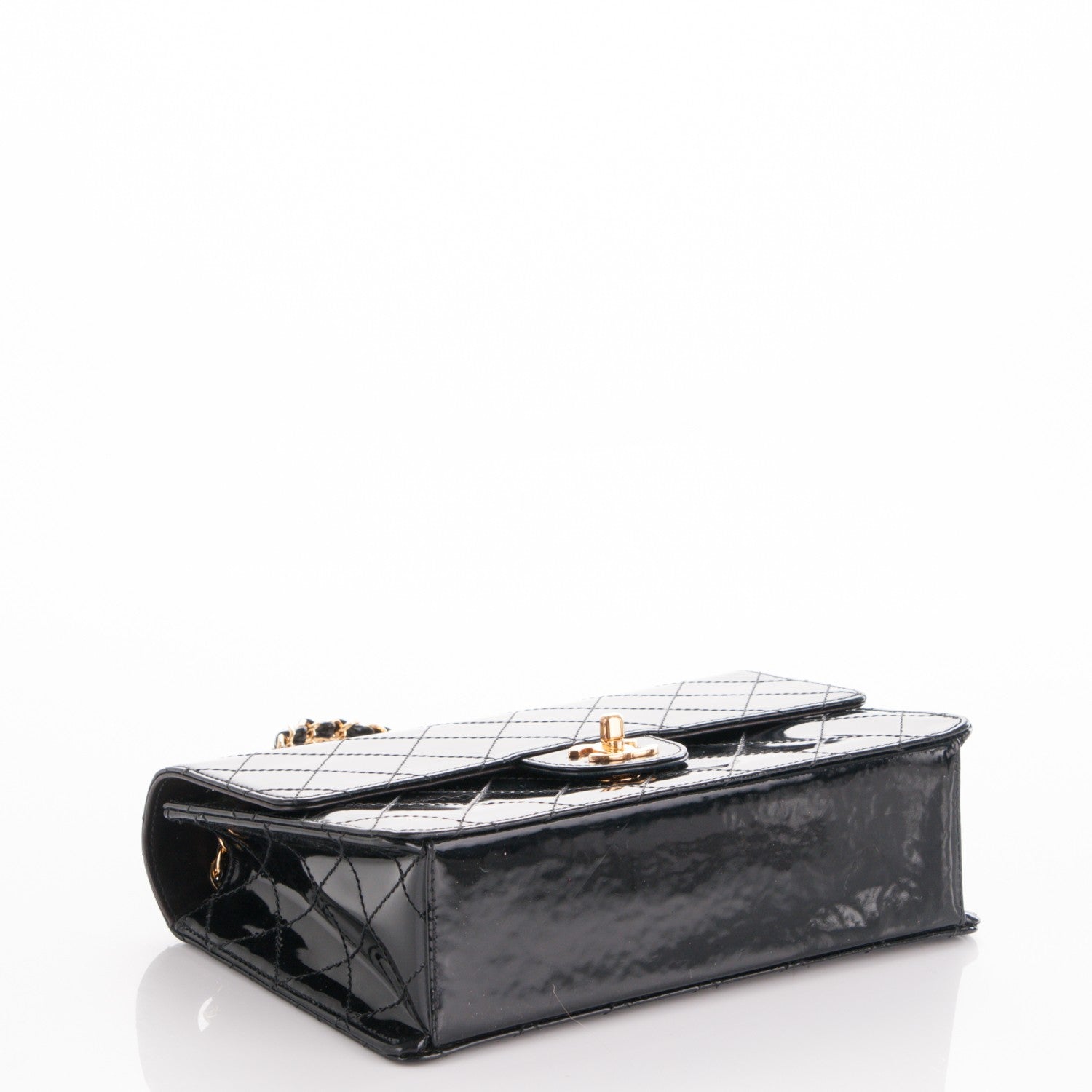 Chanel Patent Quilted Medium Single Flap Bag Black 5 of 9