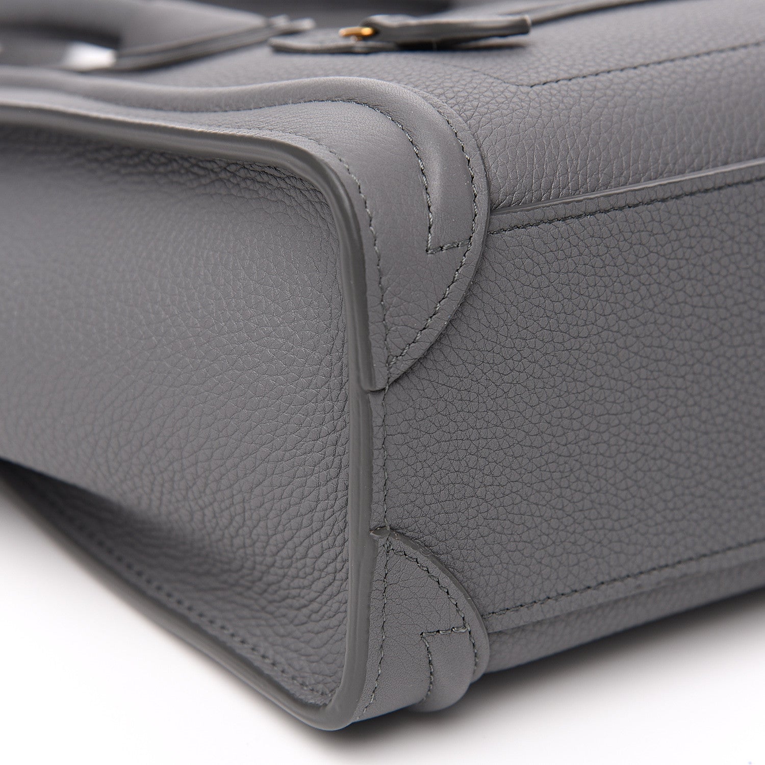 Celine Drummed Calfskin Nano Luggage Kohl 8 of 10