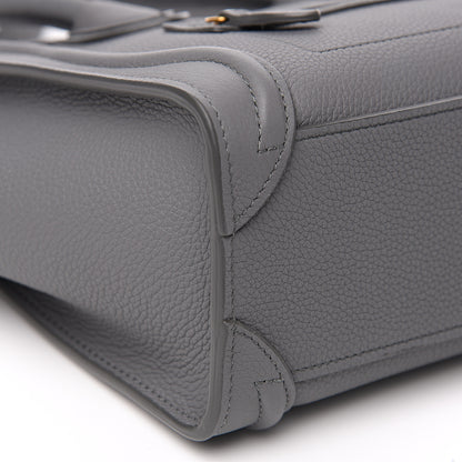 Celine Drummed Calfskin Nano Luggage Kohl 8 of 10