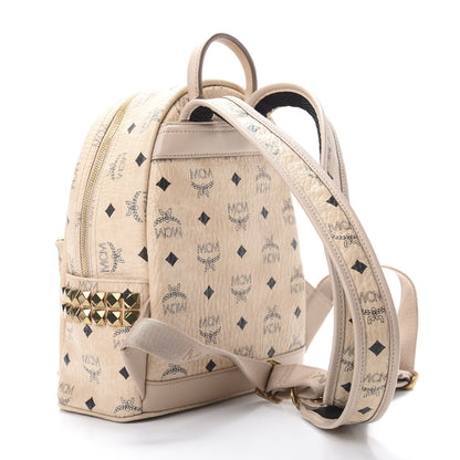 MCM Visetos Side Stud Mini Stark Backpack Beige 2 of 10