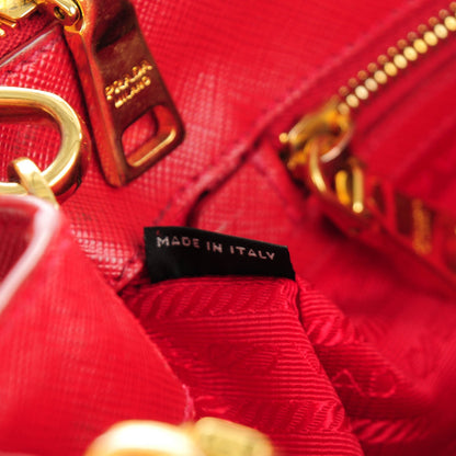 Prada Saffiano Small Galleria Double Zip Tote Fuoco 7 of 8